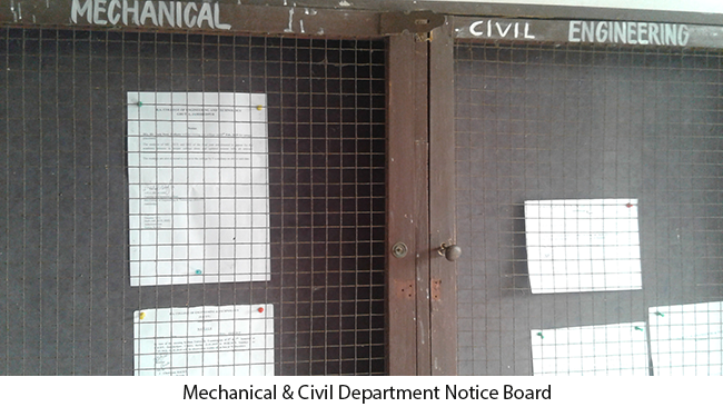 Mechanical & Civil Department Notice Board
